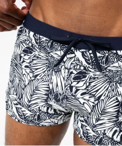 Maillot de bain boxer imprimé tropical homme